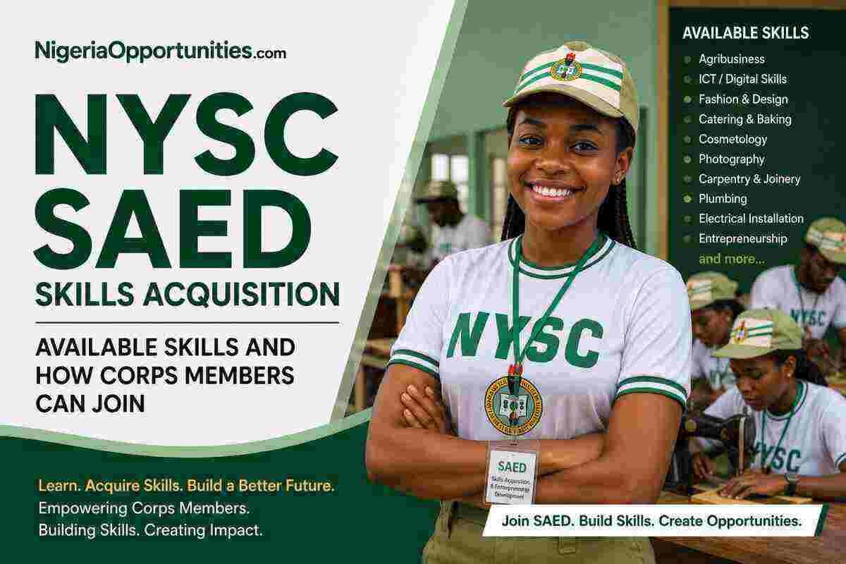 NYSC SAED Skills Acquisition