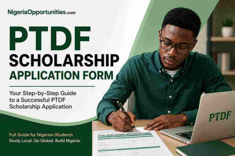 PTDF scholarship application form