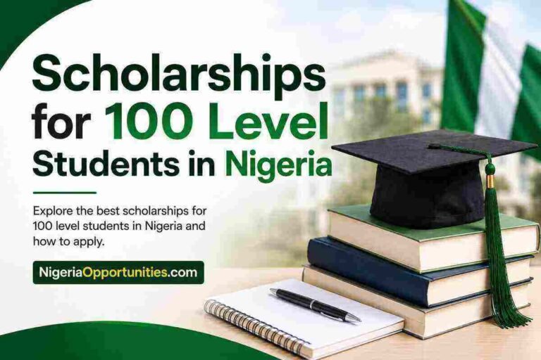 Scholarships for 100 Level Students in Nigeria 2026