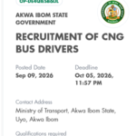 Akwa Ibom CNG Bus Driver Recruitment