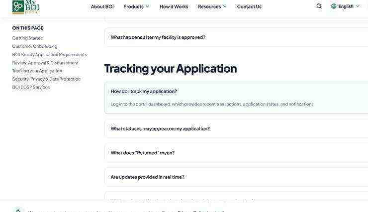 Track BOI Loan Application on MyBOI Portal
